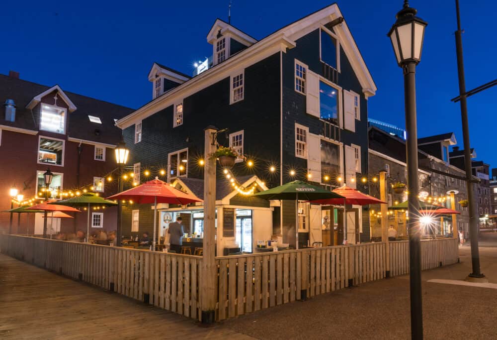 Halifax, Canada - Restaurant with outdoor seating along the Halifax, Nova Scotia waterfront