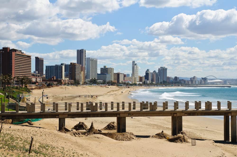 Cityscape and beach of Durban - South Africa