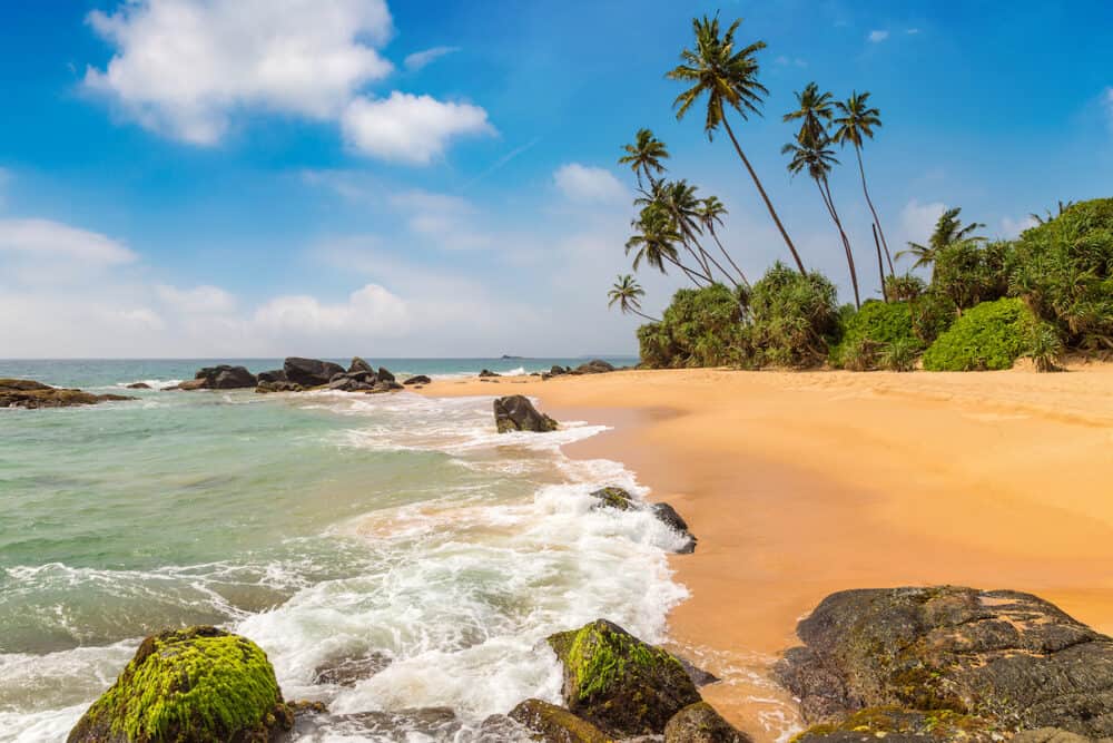 Ambalangoda tropical Beach in a sunny day in Sri Lanka