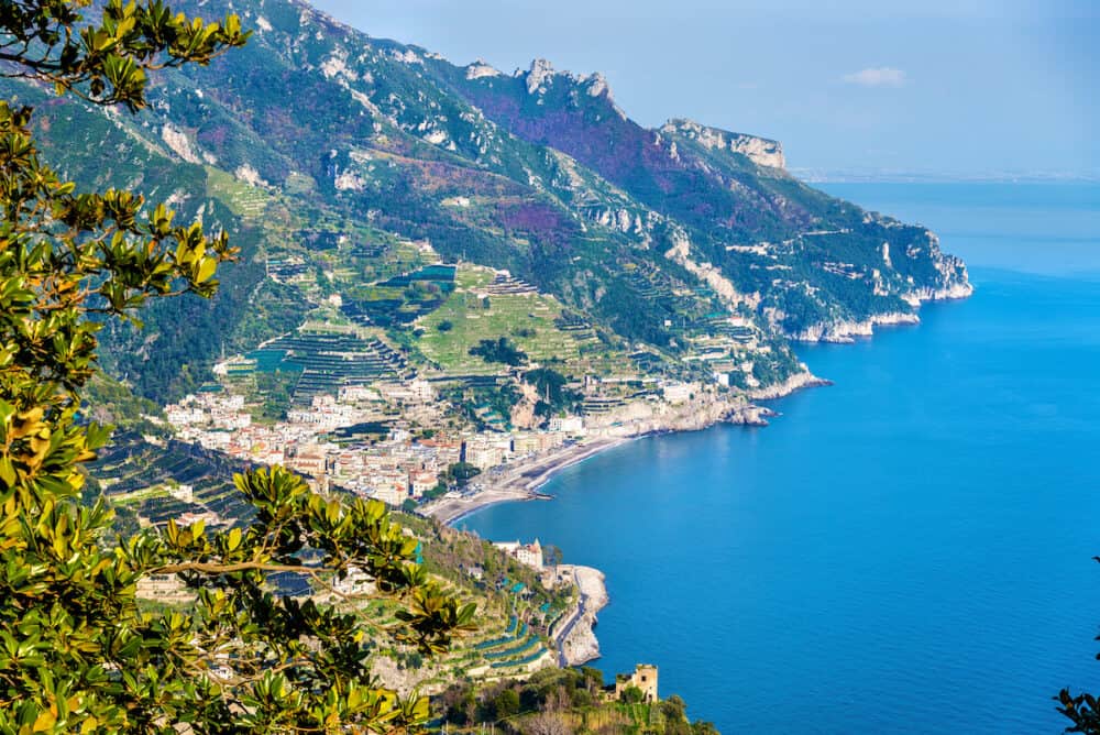 View of Maiori town on the Amalfi Coast - Italy