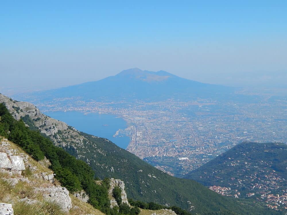 View of Naples from the height of mountains