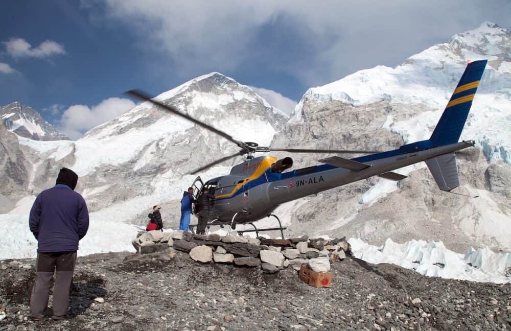 EVEREST BASE CAMP  - helicopter in Mount Everest base camp and mount Nuptse Nepal