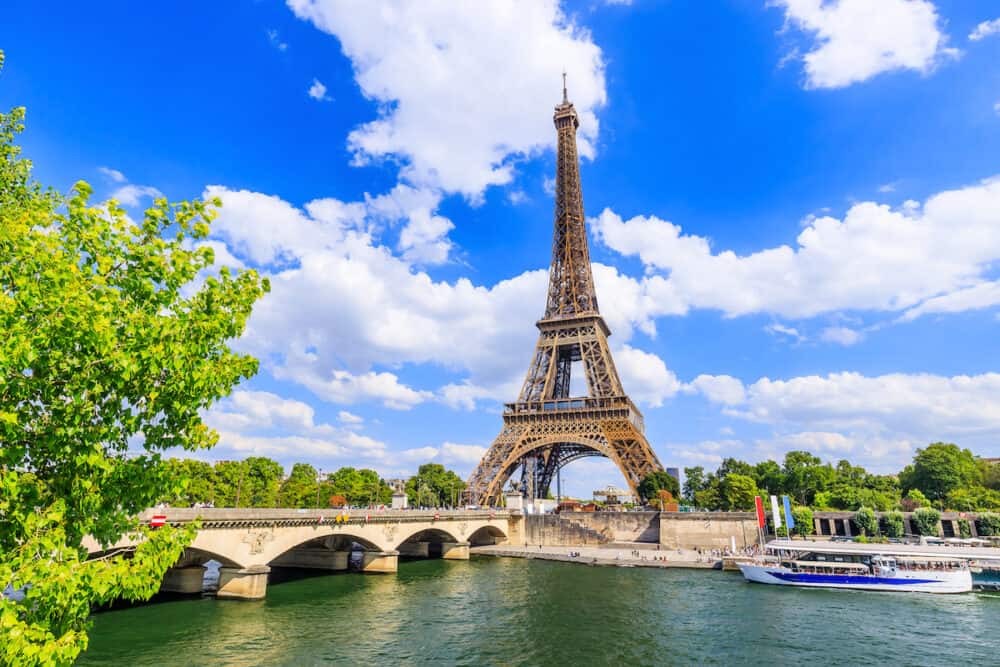 Paris, Eiffel Tower and Seine river. Paris, France.