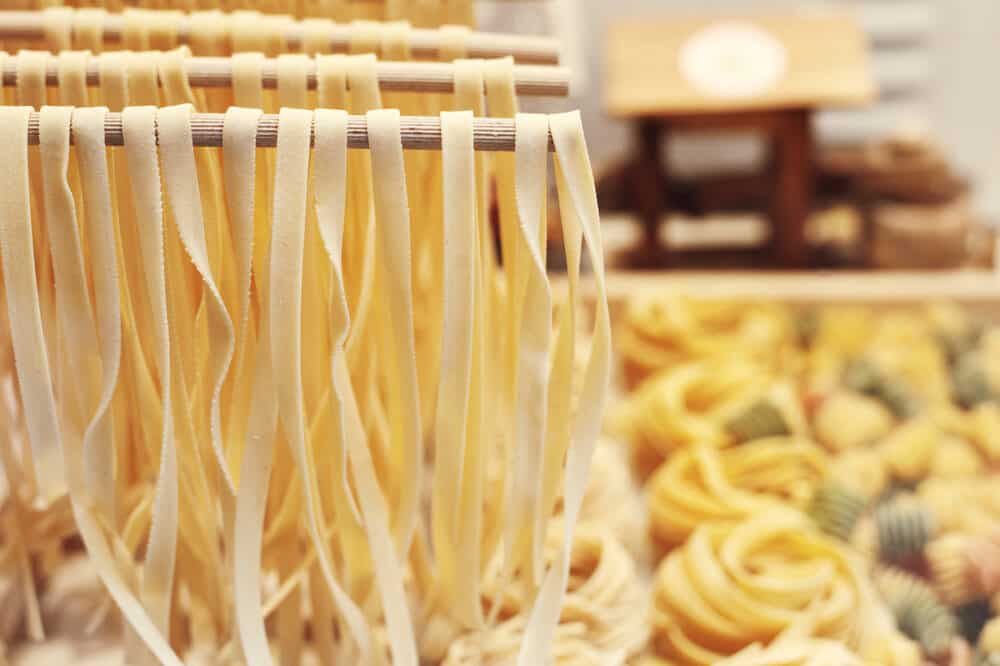 italian spaghetti homemade and other size fresh pasta.