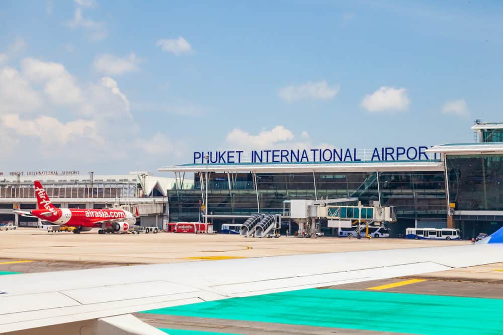 Passenger aircrafts at the phuket international airport
