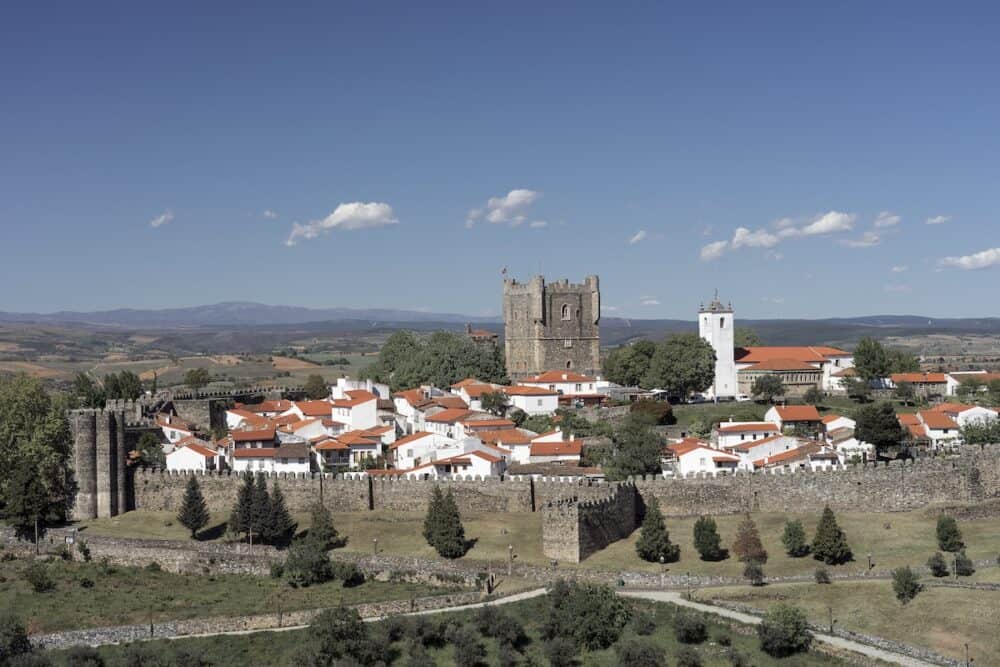 BRAGANZA, PORTUGAL View of the caste and fortress of Braganca and his walls. Portugal, Europe.