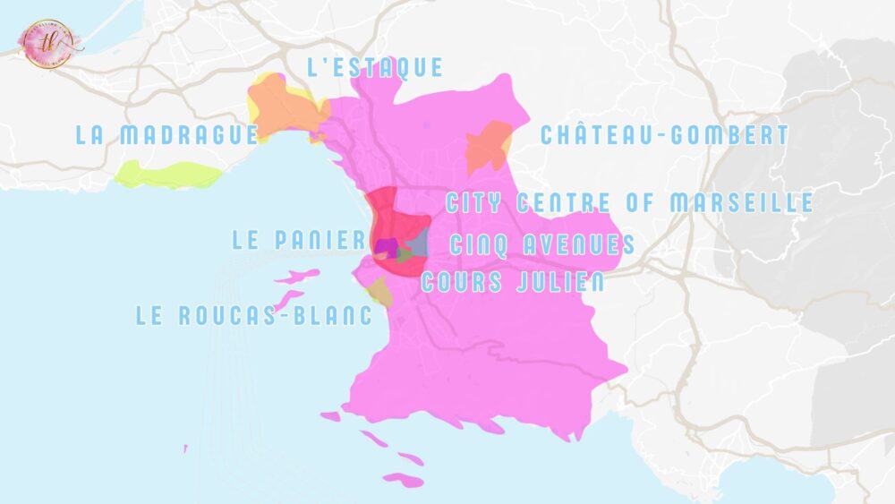 Map of Marseille & Locations of the best areas to stay 
