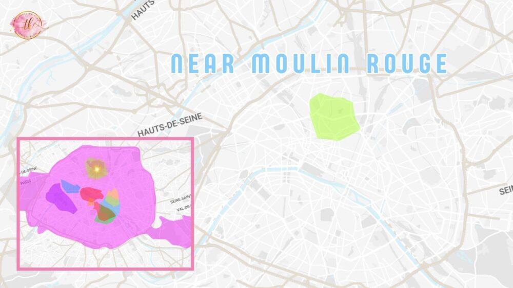 Map near the Moulin Rouge (18th Arr)