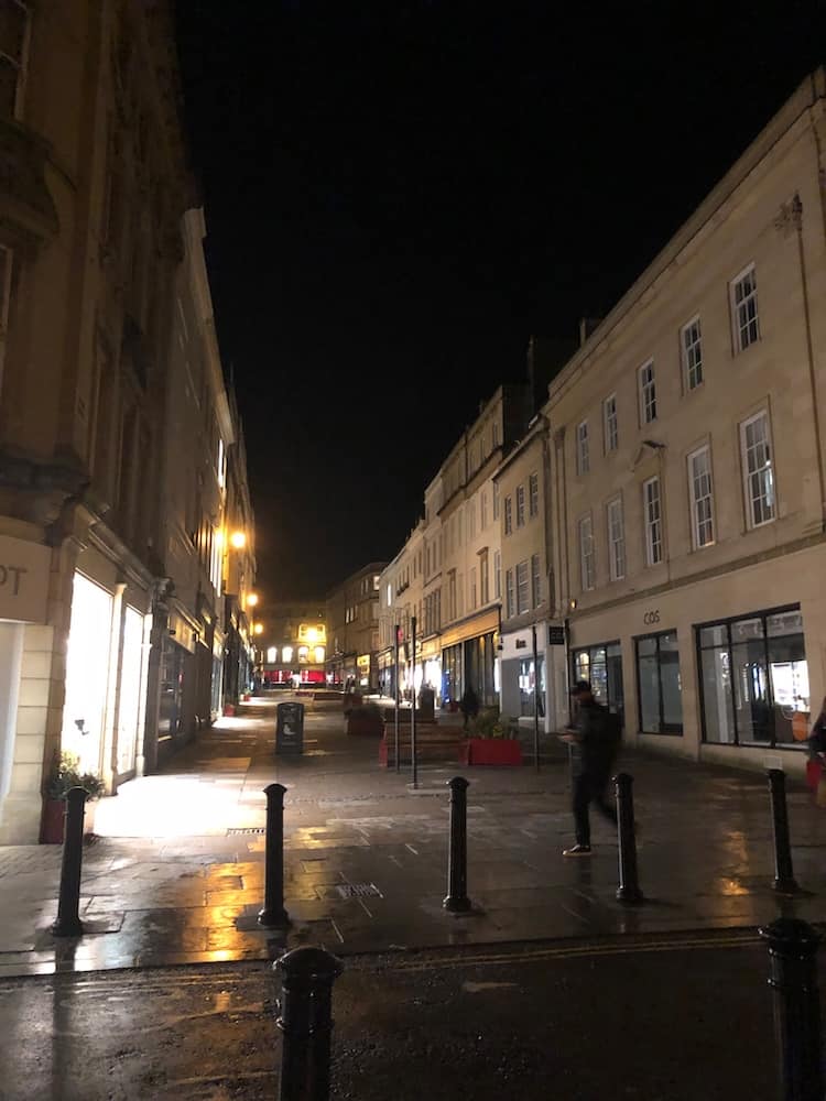 Nighttime in Bath UK