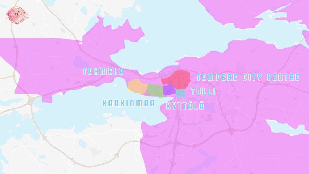 Map of Tampere & Locations of where to stay in Tampere