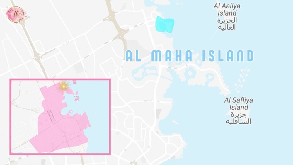 Al Maha Island Map in Doha