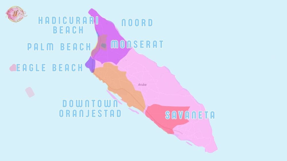Map of Aruba for best areas to stay