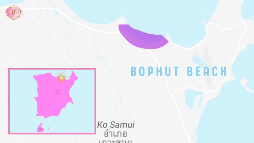 Bophut Beach Map in Koh Samui