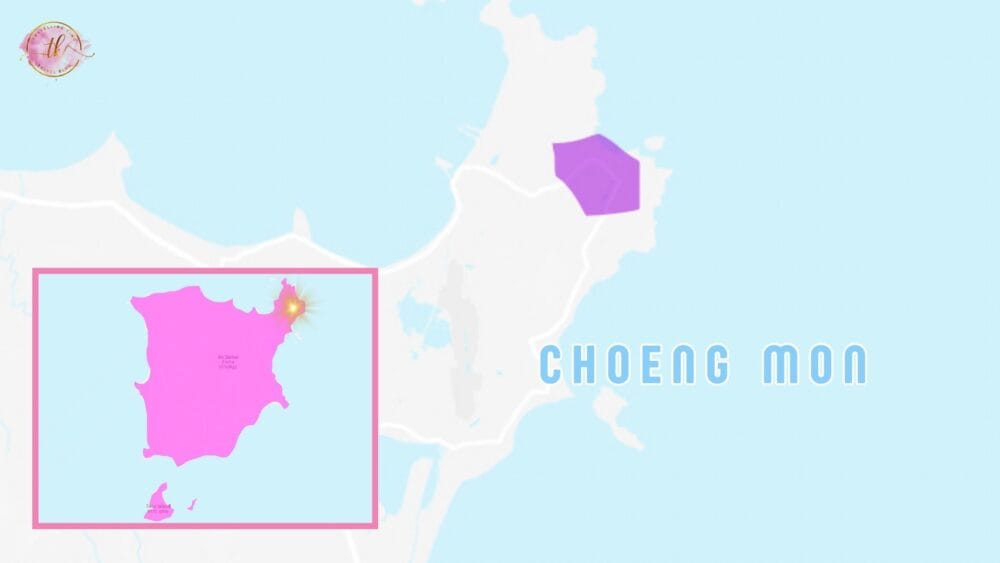 Choeng Mon Map in Koh Samui