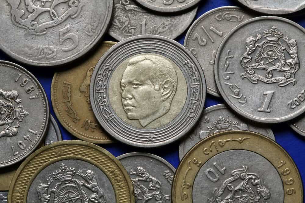 Coins of Morocco. King Mohammed VI of Morocco depicted in the Moroccan dirham coins.