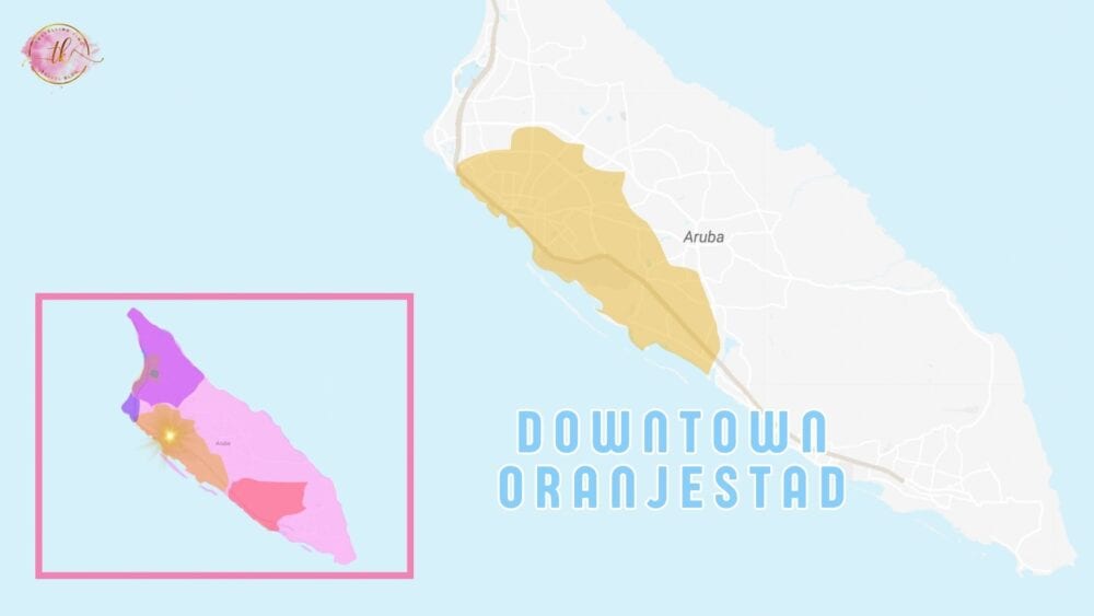 Map of Downtown Oranjestad in Arbua