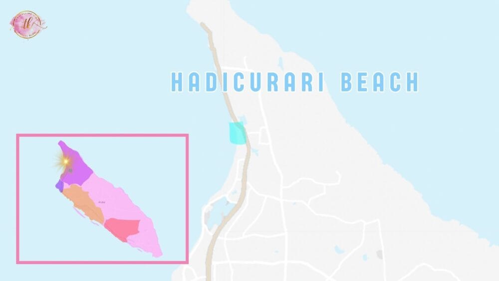 map of Hadicurari Beach in Aruba