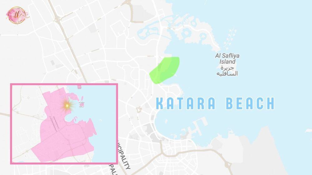 Katara Beach Map in Doha
