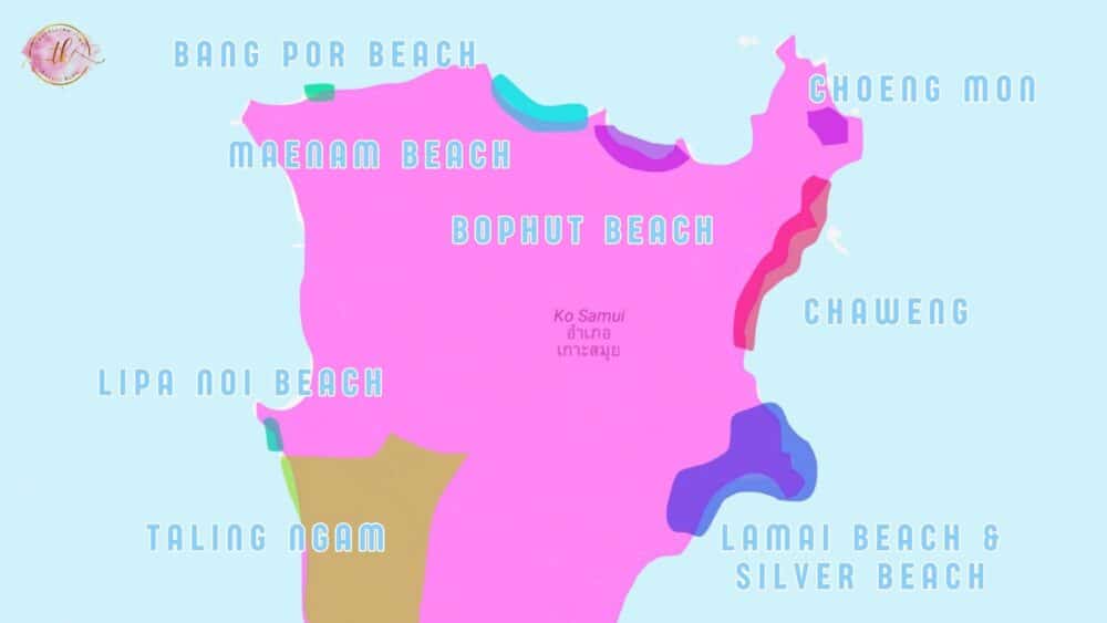 Koh Samui - best places to stay map