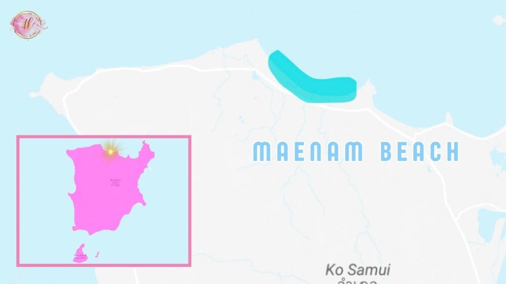 Maenam Beach Map in Koh Samui
