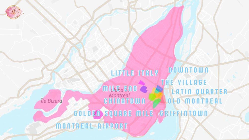 Montreal destination map 