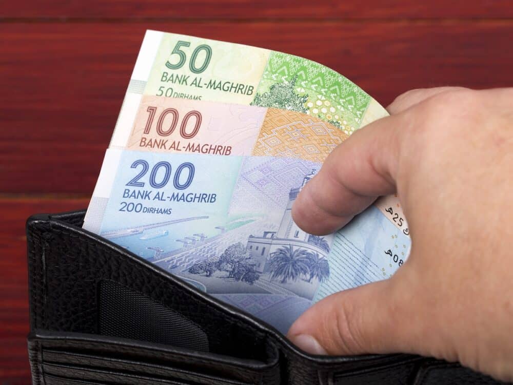 Moroccan money - Dirham in the black wallet