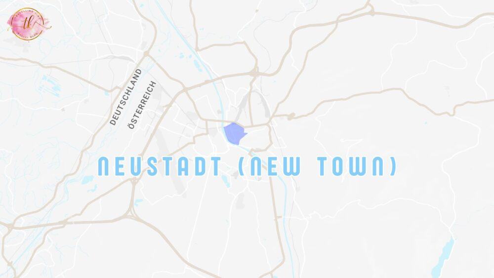 Salzburg map of New Town OR Neustadt