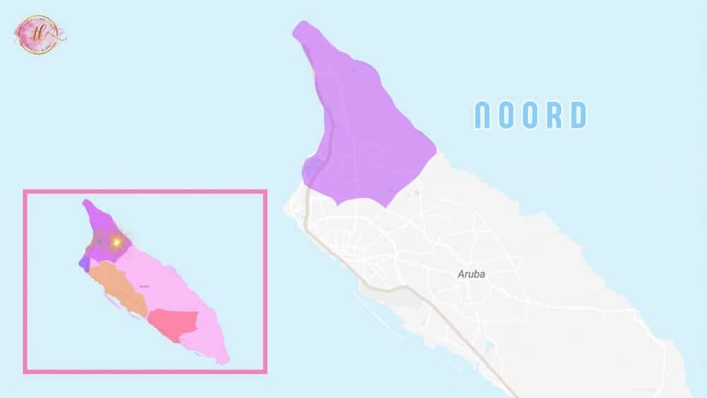 Map of Noord in Aruba