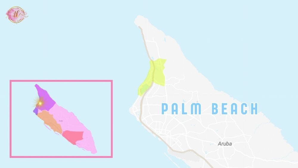 Map of Palm Beach  in Aruba