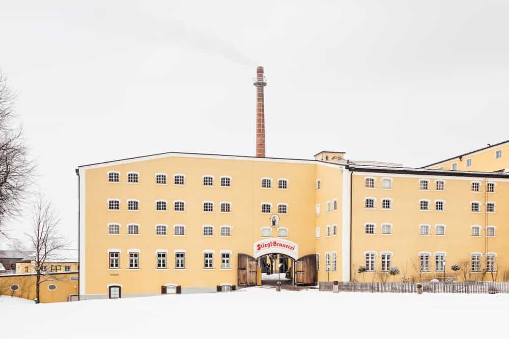The Stiegl brewery in Salzburg, Austria. Stiegl is Austria's biggest brewery and the brewery is located in the suburb of Maxglan.