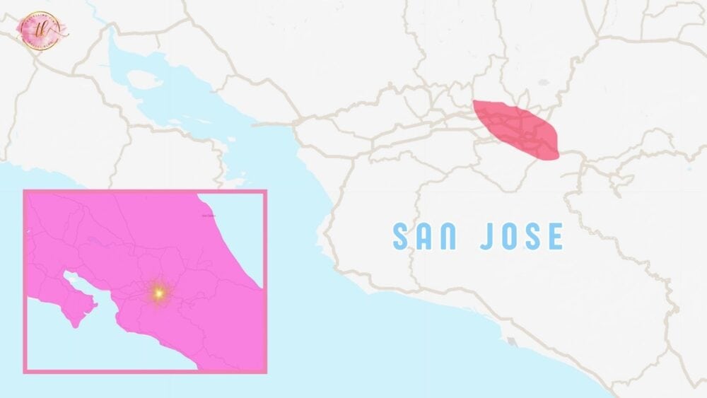 San Jose Map in costa rica