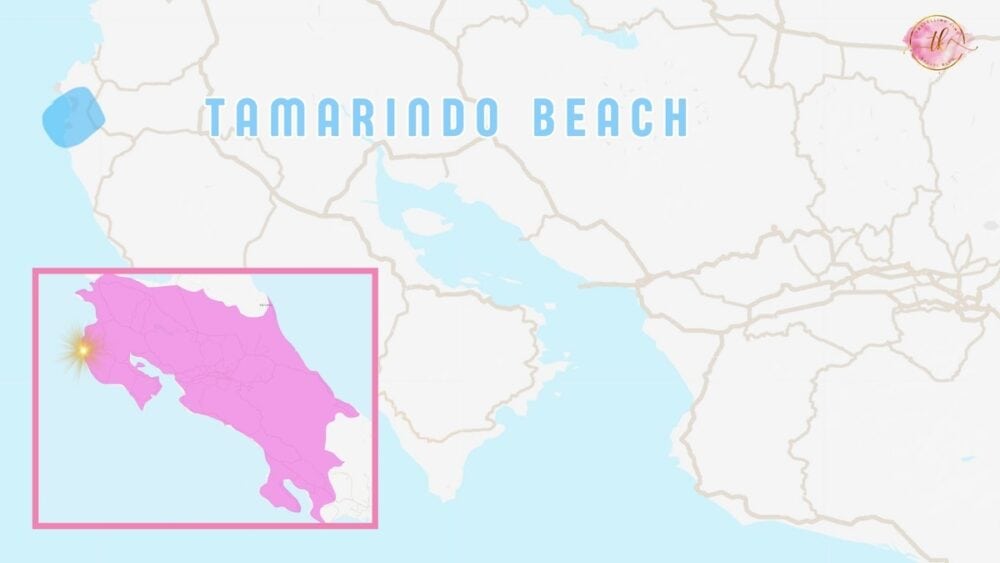 Tamarindo Beach map in Costa Rica
