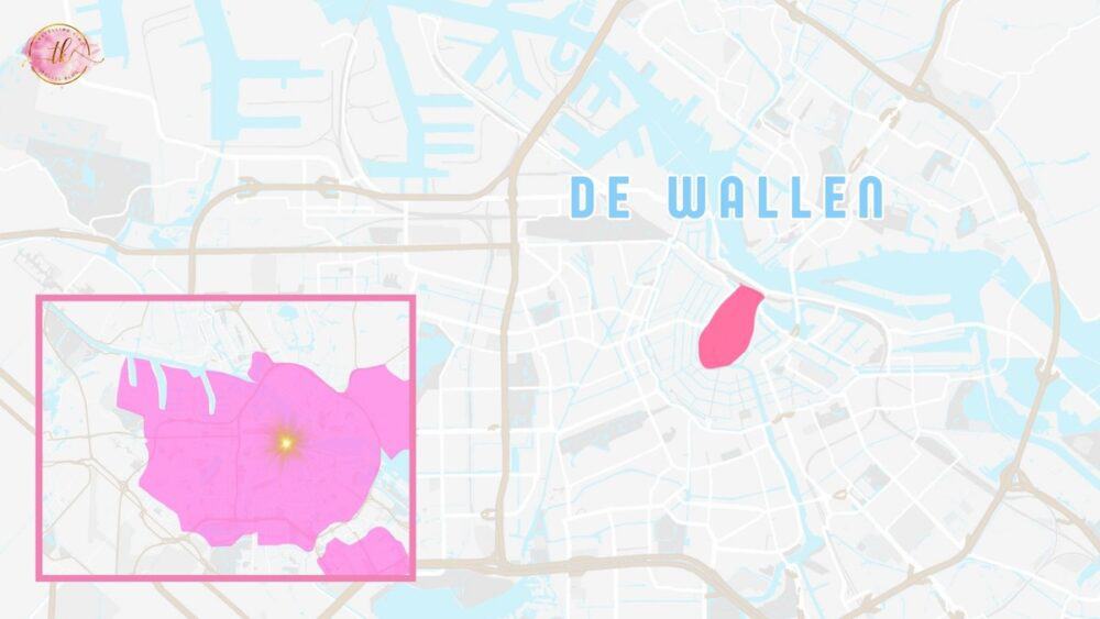 De Wallen or the red light district Map in Amsterdam