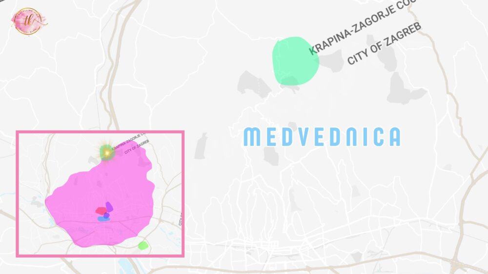 Map of Medvednica Zagreb