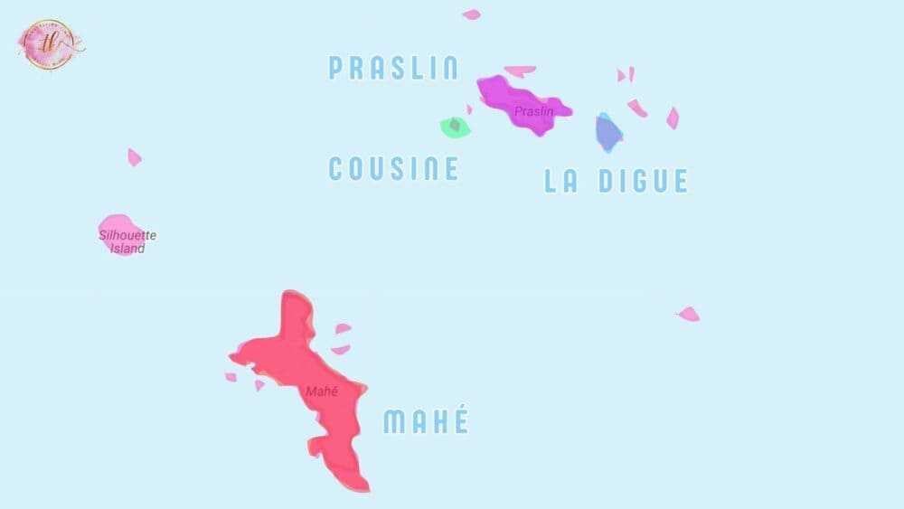 Map of the best areas of the seychelles