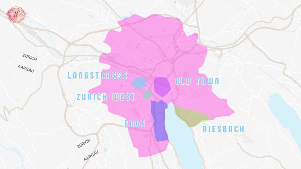 Map of Zurich areas to stay