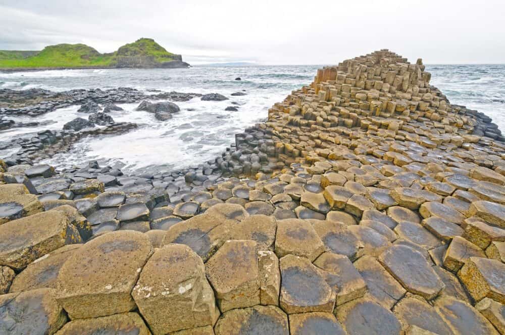 Dramatic View of the Giant's Causeway on the Irish Coast