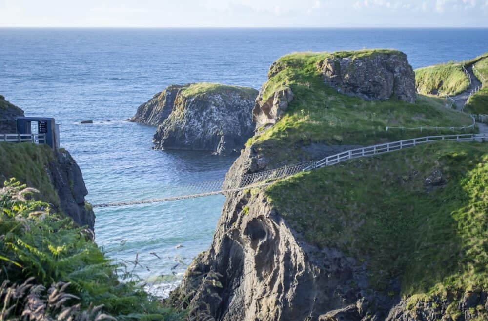 Famous Carrick-a-Rede Rope Bridge at Giant's Causeway in Northern Ireland.