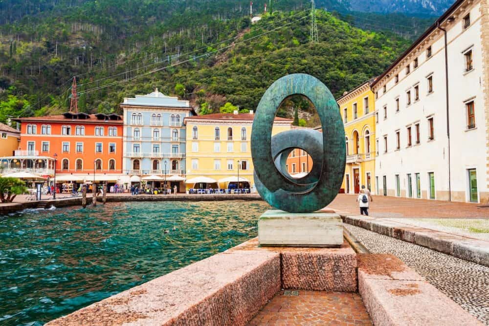 RIVA DEL GARDA, ITALY - Riva del Garda is a town at the northern tip of the Lake Garda in the Trentino Alto Adige region in Italy.