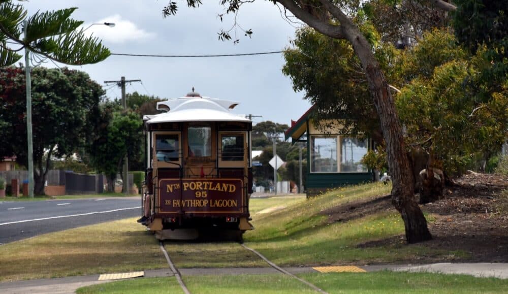 Portland Cable Tram at Portland Vested Land. Along Portland's spectacular foreshore, the Portland Cable Tram is a must-do for any visitor to town.