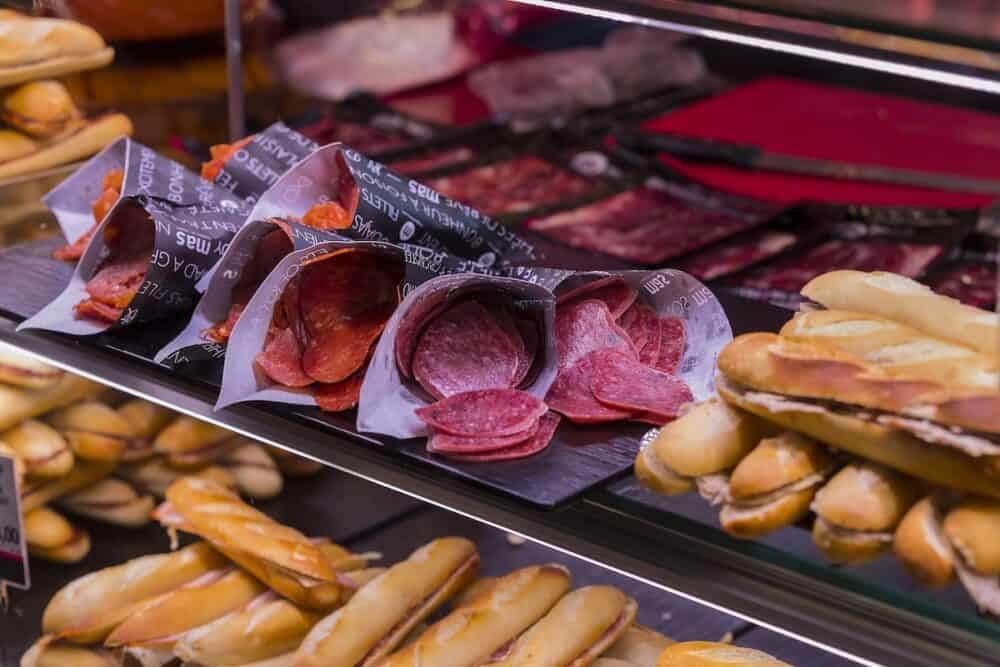 The tourist attraction of the city market is San Miguel counters with popular Spanish food.