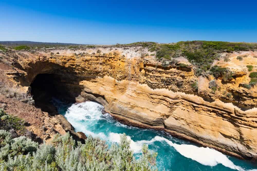 Thunder Cave at Loch Ard Gorge along the Great Ocean Rd near Port Campbell in Victoria, Australia