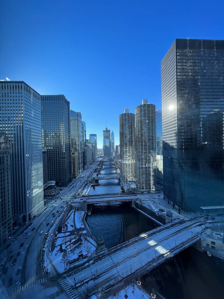 Chicago Bridges and walkways with the river