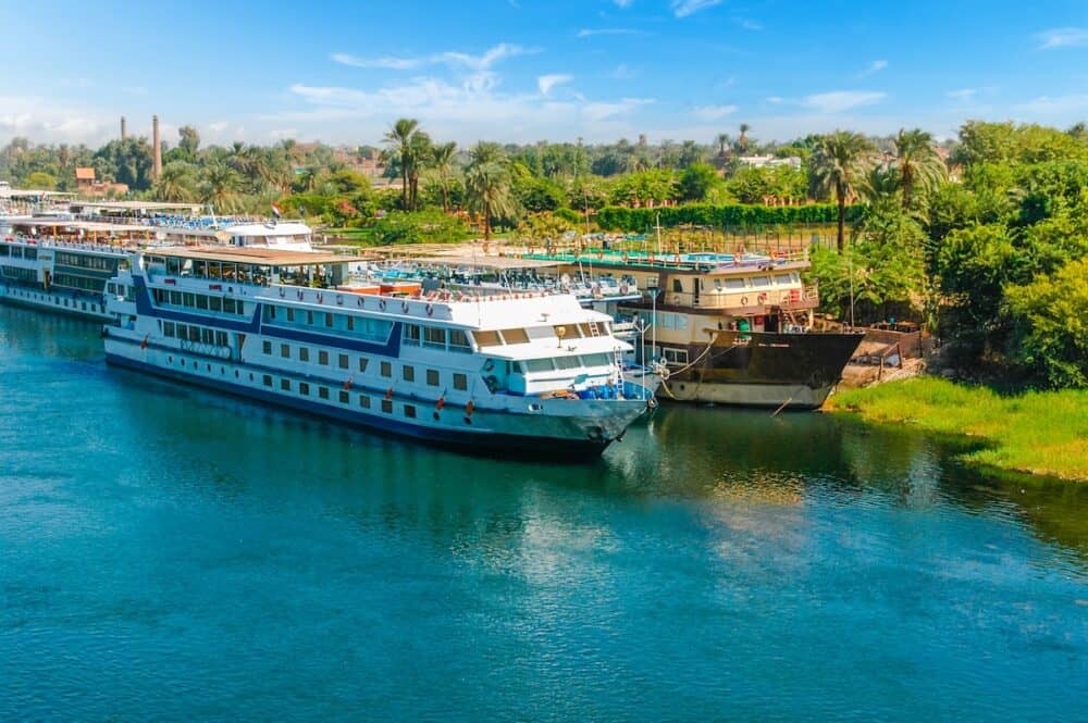 Cruise ship on the Nile river. Cairo. Giza. Egypt.
